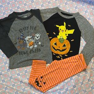 3t/4t Halloween bundle pikachu paw patrol striped pumpkin leggings
